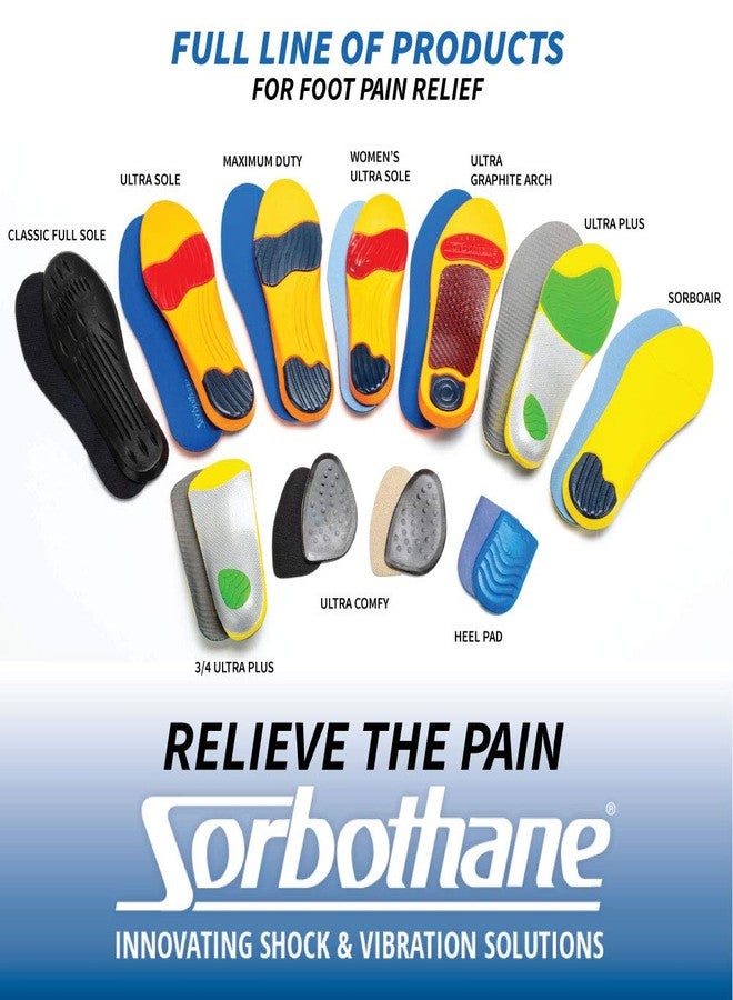 Sorbothane Ultra Graphite Medium Arch Insole W 10.5-11.5, M 8-9 (Metric 41-42) - D - Image 5